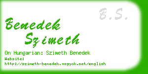 benedek szimeth business card